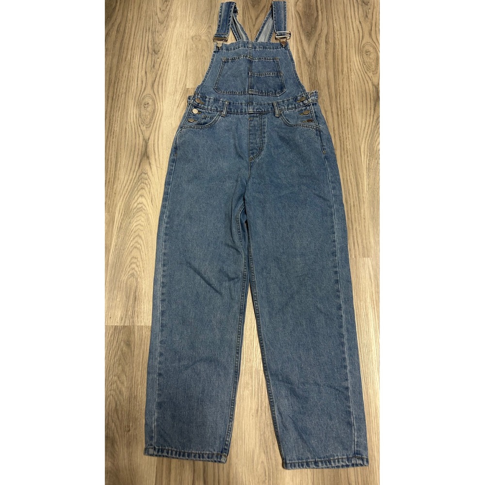 Anrabess Womens Denim Straight Leg Overalls 100% Cotton S Blue Wash Classic Bib